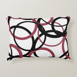 Rökfria Topaz- och svarta cirklar Prydnadskudde