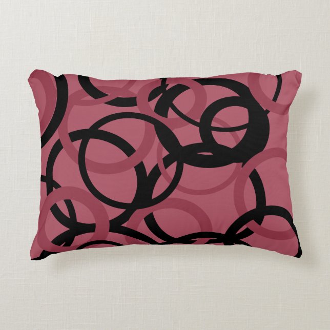 Rökfria Topaz- och svarta cirklar Prydnadskudde (Framsidan)