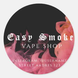 Rökfull rök Vape Shop Classic Round Sticker Runt Klistermärke