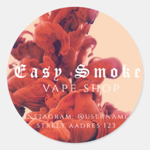 Rökfull rök Vape Shop Classic Round Sticker Runt Klistermärke