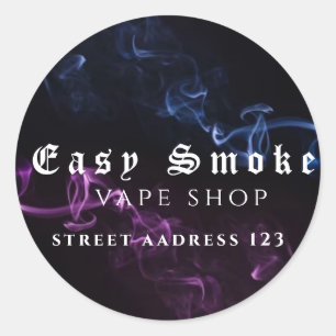 Rökfull rök Vape Shop Classic Round Sticker Runt Klistermärke
