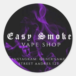Rökfull rök Vape Shop Classic Round Sticker Runt Klistermärke