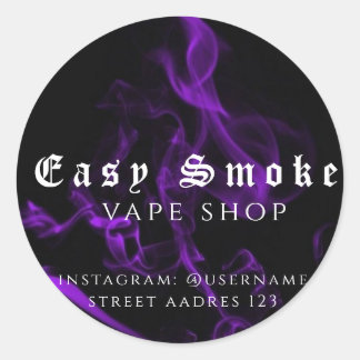 Rökfull rök Vape Shop Classic Round Sticker Runt Klistermärke