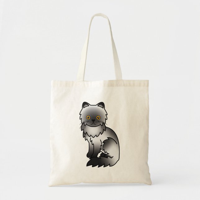 Rökgrå päls Persisk katt serieillustration Tygkasse (Framsidan)