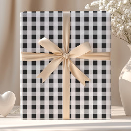 Rökgrått Gingham-mönster Presentpapper