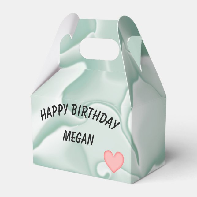 Rökgröna och vita vågor med hjärta presentaskar (Framsidan Sidan)