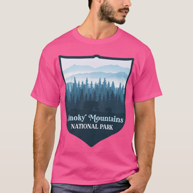 Rökig nationalpark för berg t shirt (Framsida)
