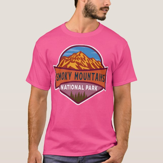 Rökig nationalpark för berg t shirt (Framsida)