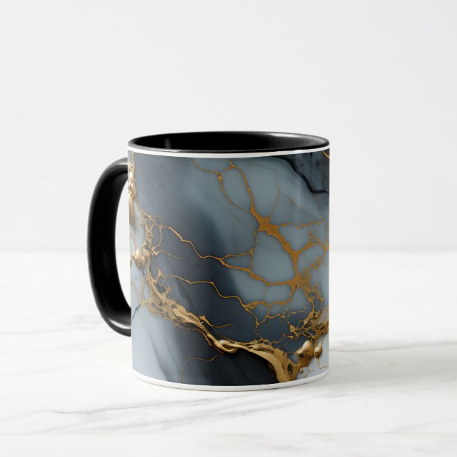 Rökig Onyx-marmor med gyllene ådror Mugg (Framsida vänster)