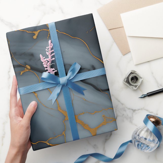 Rökig Onyx Marmor med Gyllene Ådror Presentpapper (Gifting)