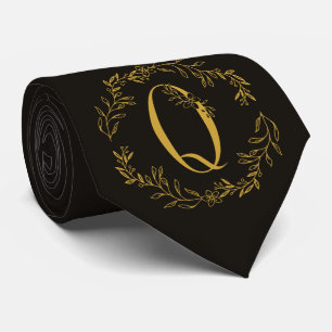 Rökig svart Färg-monogrammade Marskalkar Slips