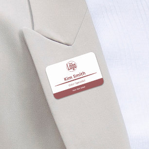Rökig Topaz & White Logotyp Stylist Expertkunskap Namnbricka