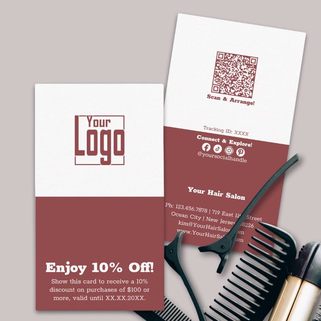 Rökig Topaz & White Salon-Logotyp - 10 % rabatt! Rabattkort (Smoky Topaz & White Salon Logo Enjoy 10% Off! Discount Card)