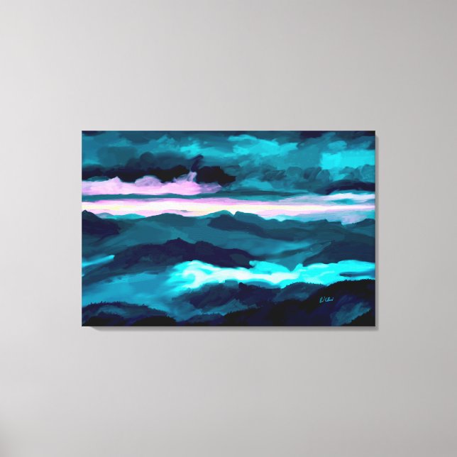 Rökiga berg canvastryck (Framsida)