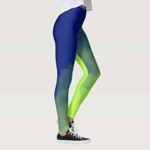Rökigt mörkblått och grönt leggings