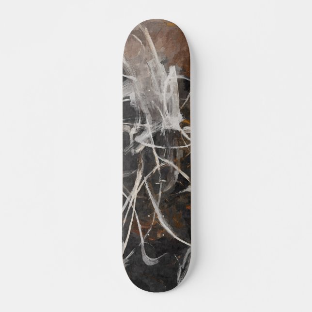 Rökigt träkol webb abstrakt skateboard (Framsida)