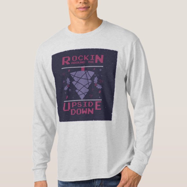 Rokin runt upp och ned Långärmad manar T Shirt (Framsida)