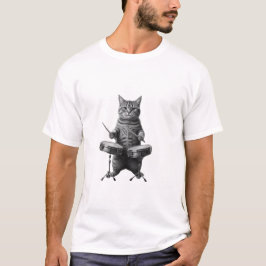 Rokin svart katt _ Rolig katt Musikälskare present T Shirt