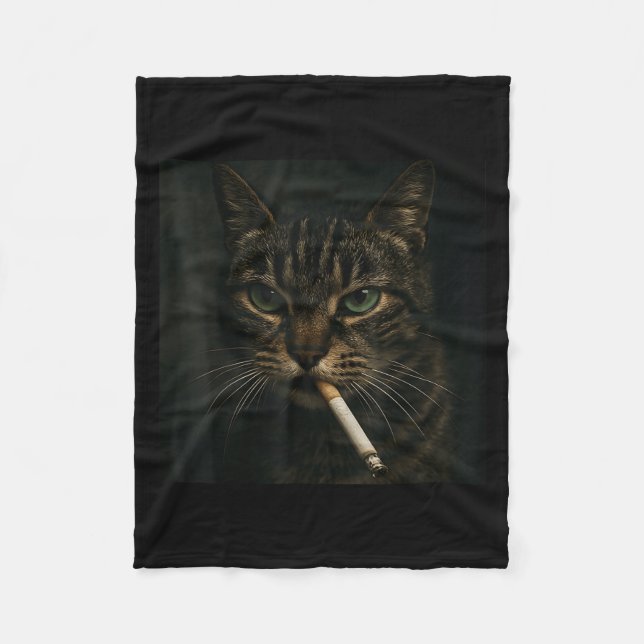 Rökkatt, Cigarette Kattunge Gen Z Meme, katt Fleecefilt (Framsidan)