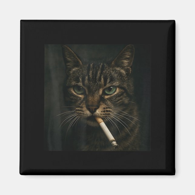 Rökkatt, Cigarette Kattunge Gen Z Meme, katt Magnet (Framsidan)