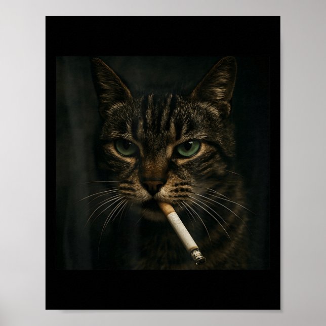Rökkatt, Cigarette Kattunge Gen Z Meme, katt Poster (Framsidan)