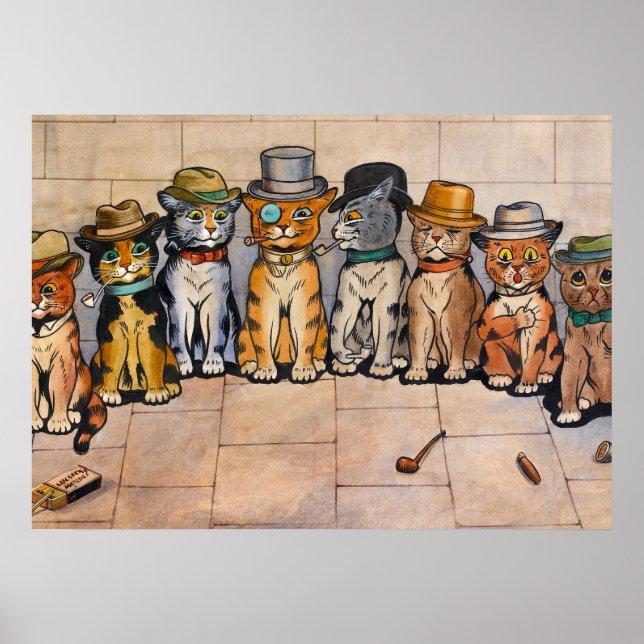 Rökkatter av Louis Wain Poster (Framsidan)