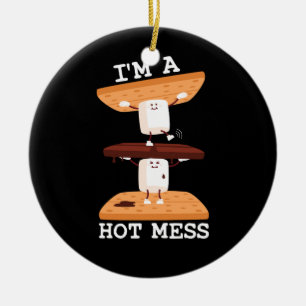 Rökmarmallow Funny Campfire I är en Hett Julgransprydnad Keramik