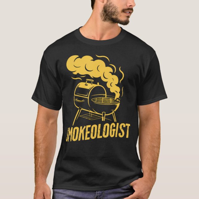 Rökmästare kött röker BBQ Pit Grill Pappa T Shirt (Framsida)