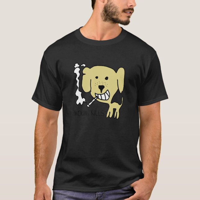 Rökning av Dödor Hund T Shirt (Framsida)