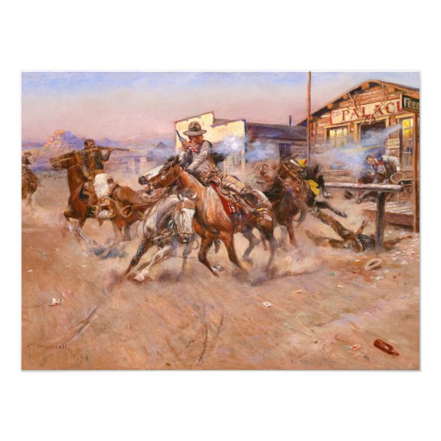 Rökning av en. 45 från Charles Marion Russell Fototryck (Framsidan)