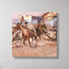 "Rökning av ett "45" av Charles M Russell Canvastryck