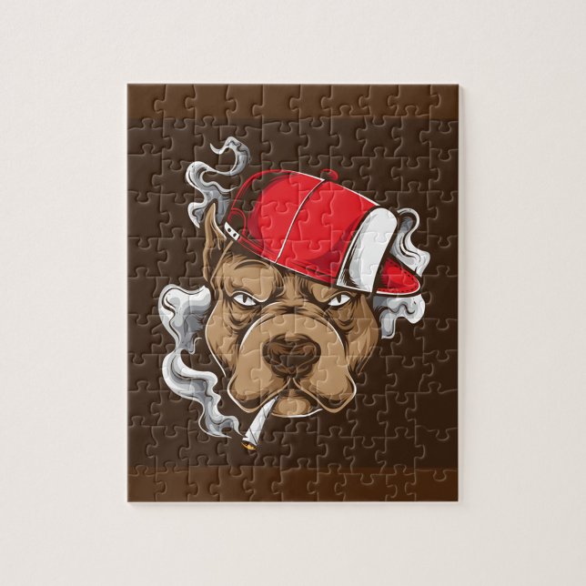 Rökning av Hund Pussel (Smoking Pitbull Dog Jigsaw Puzzle!)