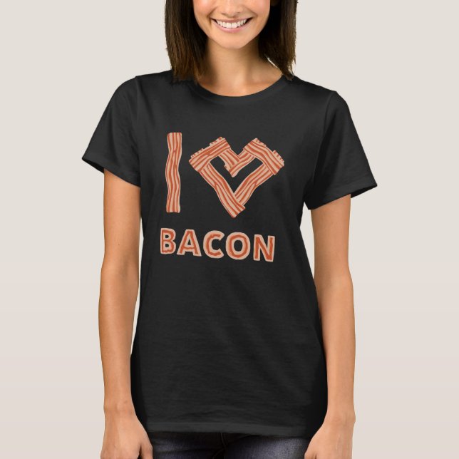 Rökning av kött Jag älskar bacon Grilling fläsk ba T Shirt (Framsida)