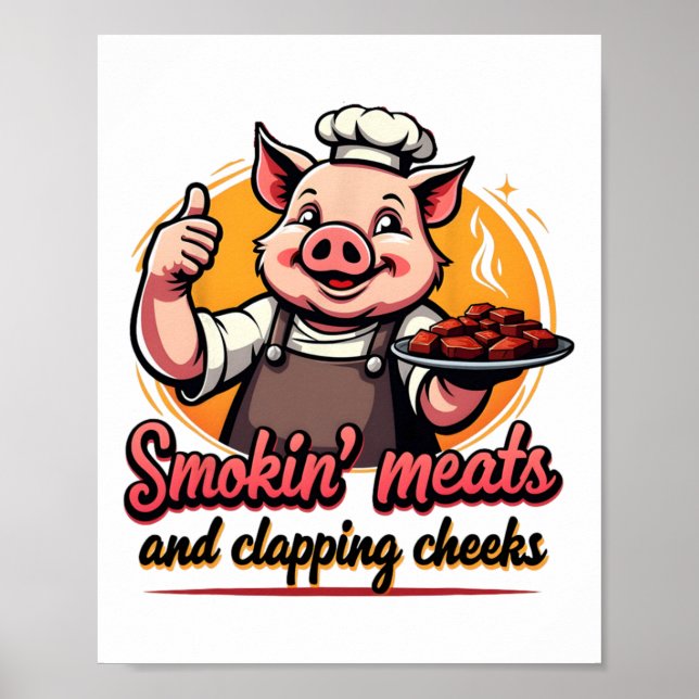 Rökning av Kött och klappningskinka fjällig Byrbec Poster (Framsidan)