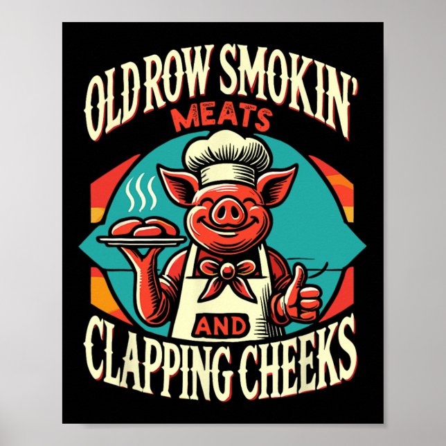 Rökning av Kött och klappningskontroller i Gris Poster (Framsidan)