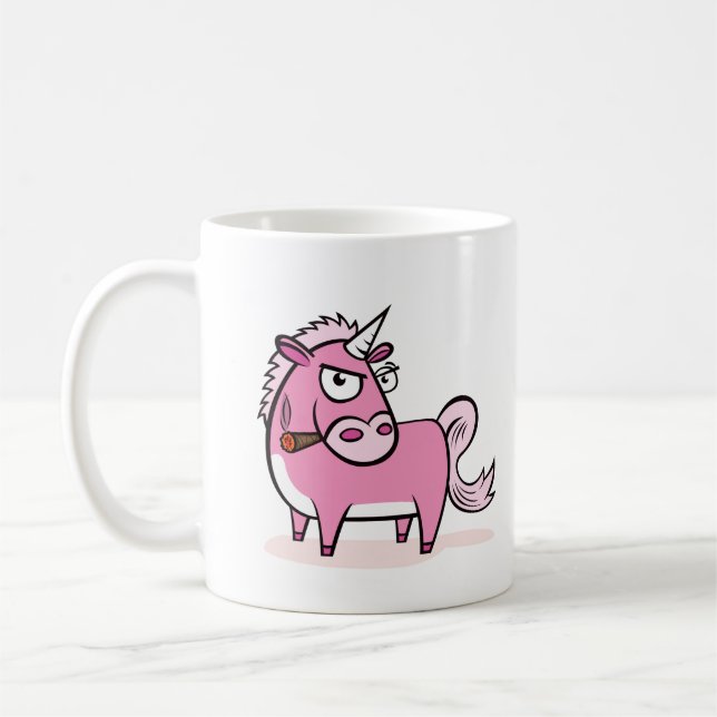 Rökning av Rosa Unicorn Kaffemugg (Vänster)