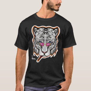 Rökning av vit tiggare med solglasögon t shirt