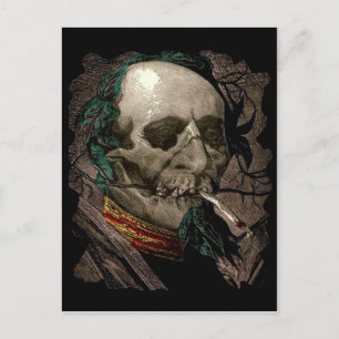 Rökning av Zombie Man Stoner Bizarre Vintage Art Vykort