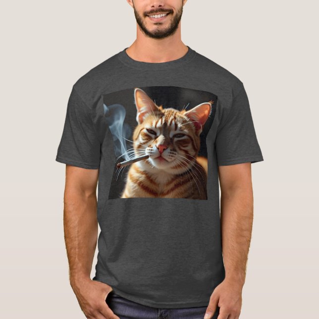 Rökning Cat Generation Z Meme Cat Rökgåva T Shirt (Framsida)