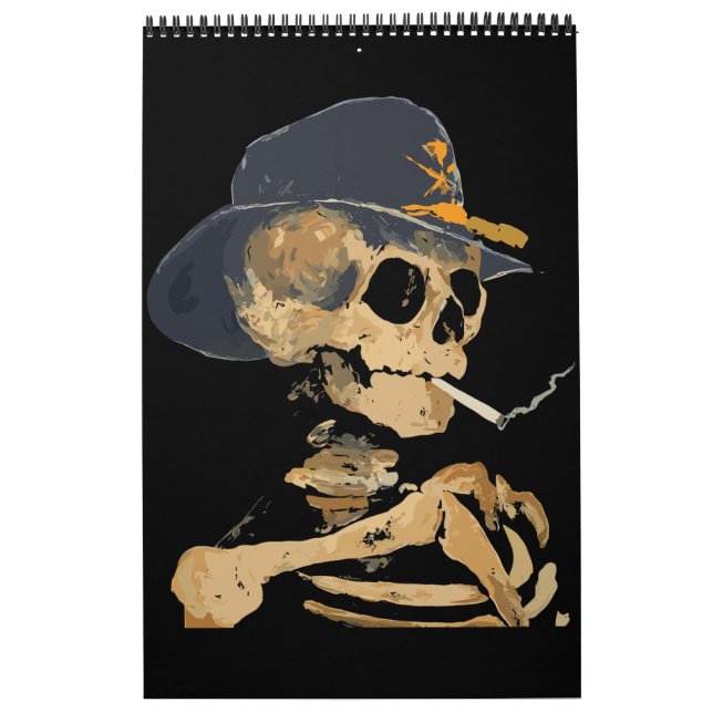 Rökning Cowboy Skeleton Kalender (Omslag)