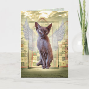 Rökning Devon Rex Sphynx Angel Cat Pet Sympathy Kort