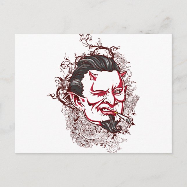 Rökning Djävulen Vykort (Framsida)