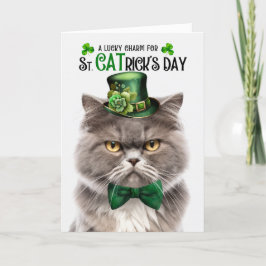 Rökning Färgad Persian Cat St CATrick's Day Helgkort
