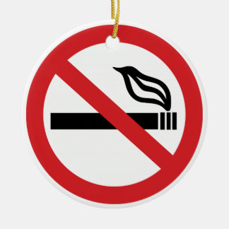 Rökning förbjuden Anti-rökning Cigaretter Tobak Julgransprydnad Keramik
