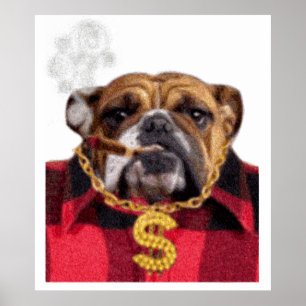 Rökning Gangsta Bulldog Poster