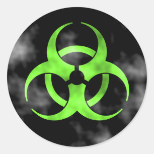 Rökning Grönt Biohazard Symbol Sticker Runt Klistermärke