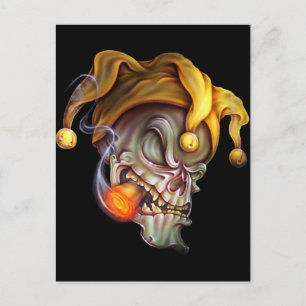 Rökning Jester Skull Vykort