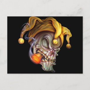 Rökning Jester Skull Vykort