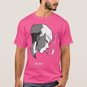 Rökning Ledsen Boy Japansk Anime Vaporwave Goth Se T Shirt