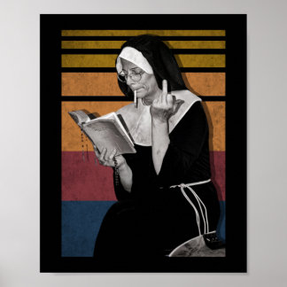 Rökning Nuns Retro Stil Poster